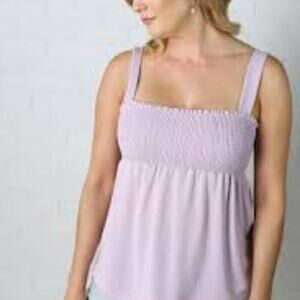 KAILEIGH NWOT PURPLE SMOCKED BLOUSE MULTIPLE SIZES